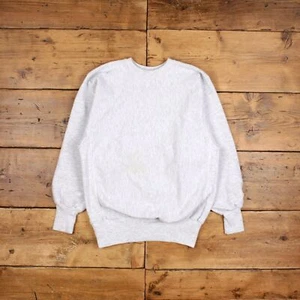 Vintage Champion Blank Sweatshirt L Slim 90s Reverse Weave Grey Roundneck - Picture 1 of 9