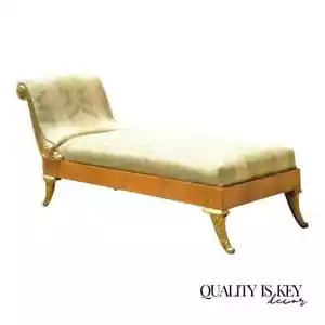 William Switzer Italian Biedermeier Regency Carved Recamier Chaise Lounge Chair - Picture 1 of 12