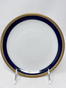 Thomas Germany Salad/Dessert Plate 7 3/4” Cobalt Blue & White With Gold Trim EUC - Picture 1 of 9