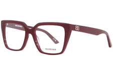 Balenciaga BB0130O 006 Eyeglasses Women's Burgundy Full Rim Square Shape 53mm