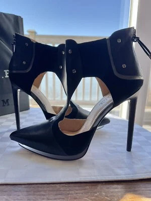 L.A.M.B. от Gwen Stefani Trevor черный замши и кожи вырез Stiletto ботинок 8 М - Изображение 1 из 4