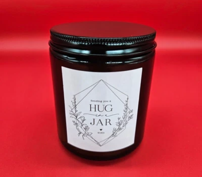 Abrazo en un tarro vela pensando en ti ponte bien pronto regalo simpatía pérdida regalo Foto 1 de 4