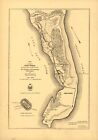 A4 Przedruk mapy jezior i rzek Fort Fisher Karolina Północna