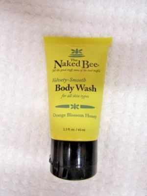 THE NAKED BEE ~ ~ VELVETY-SMOOTH ~ ~ 橙色蓝色蜜蜂 ~ 身体洗涤 1.5 盎司旅行尺寸 — 第 1/2 张图片