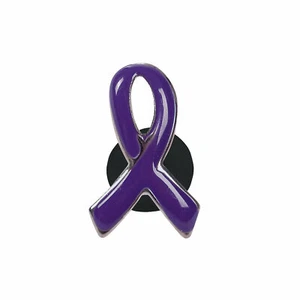 Purple Awareness Ribbon Pins - Jewelry - 12 Pieces - Picture 1 of 3