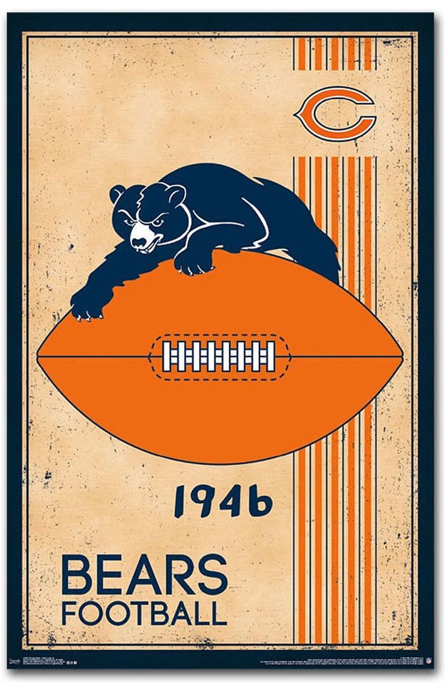 CHICAGO BEARS RETRO LOGO REFRIGERATOR MAGNET LOCKER CHRISTMAS GAG GIFT MAN CAVE