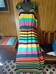 BEAUTIFUL FLATTERING STRETCHY MAXI DRESS SIZE 20 / 22 CRUISE HOLIDAY - Picture 1 of 4