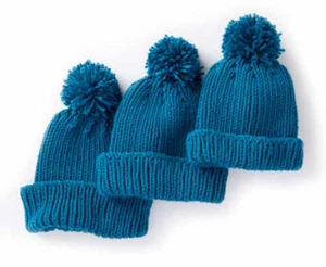 SIMPLE ARAN RIBBED BOBBLE HAT FOR ALL THE FAMILY KNITTING PATTERN AGE 2-ADULT - Picture 1 of 1