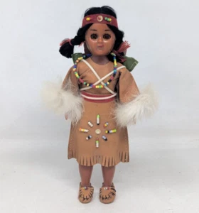 Vintage Carlson? Native American Indian Girl Papoose Baby Sleepy Eye Doll Toy - Picture 1 of 9