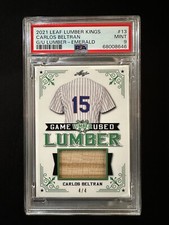 2021 Leaf Lumber Kings #13 Carlos Beltran - Game Used Lumber Emerald 4/4 - PSA 9