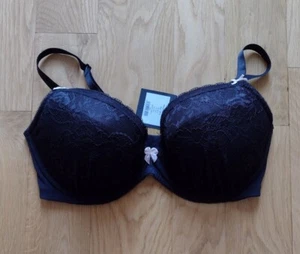 Ann Summers 38G Black Lace Plunge Balconette 3 Part Cup Mesh Back UW Bra NWT - Picture 1 of 2