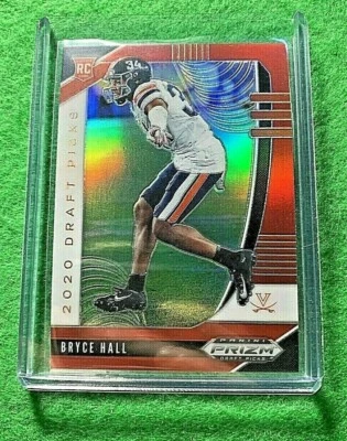 BRYCE HALL PRIZM ROOKIE CARD JERSEY #8 JETS RC 2020 Prizm DP SP RED REFRACTOR RC - Image 1 of 4