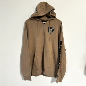 New Era NFL Raiders Men’s 1/4 Zip Pullover Jumper Hoodie Khaki Size XL - Picture 1 of 11