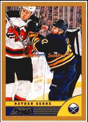 SCORE 2013 NATHAN GERBE NHL BUFFALO SABRES MINT GOLD VARIETY CARD #44 - Image 1 of 2