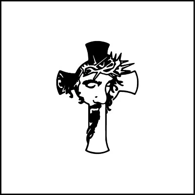 Jesus Christ And Cross Vinyl Decal - Image 1 of 4