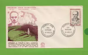 FDC 1961 - Paul Gateaud, 1889-1944 & Monument a Shot Of 1944 To Communay - Picture 1 of 2