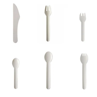 Einwegbesteck Papier pure geschmacksneutral Gabel Messer Löffel kompostierb