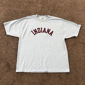 Vintage Champion Fieldhouse Indiana Hoosiers Light Blue Red T-Shirt Mens XXL 2XL - Picture 1 of 5