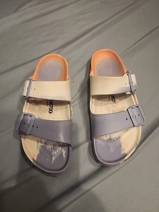 Birkenstock Women Arizona Essentials EVA Sandals Coral Peach Size 38  Narrow - Picture 1 of 7