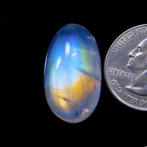 Top AAA+ Quality Rainbow Moonstone Cabochon Loose Gemstone Big Size 29.5Cts - Picture 1 of 3