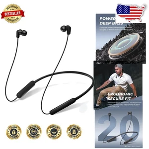 N18 Magnetic Bluetooth Earbuds - Waterproof, Touch Control, 20H Playtime - Black - Picture 1 of 9