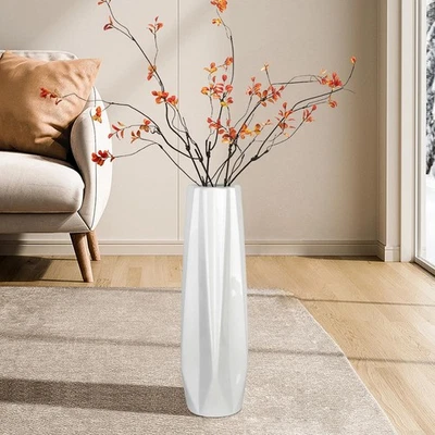 Ceramic Floor Large Vase 17.7 Inches Tall,White Modern Flower Tall Vases for ... - Image 1 of 4