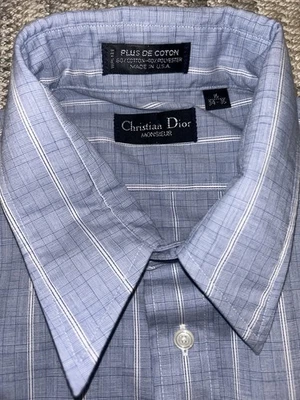Camisa de vestir CHRISTIAN DIOR Monsieur azul claro para hombre talla 16 34-35 Foto 1 de 2