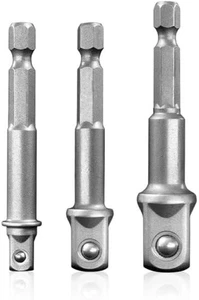 Set Adattatore Presa Impact Grade, Adattatore per Punte da Trapano 3 Pezzi con Supporto per Punte, Dimensioni - Foto 1 di 12