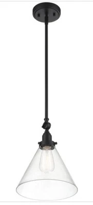 *ESTE ES UN PAR* Colgante de 1 luz Savoy House Drake, negro mate - 7-9132-1-89 Foto 1 de 4