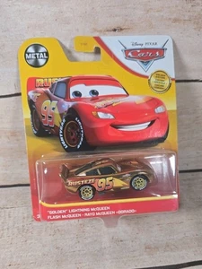 Disney Pixar Cars GOLDEN Lightning McQueen pressofuso spedizione gratuita - Foto 1 di 3
