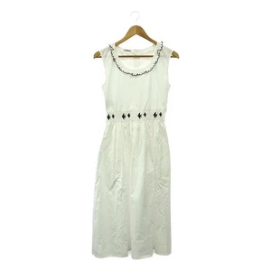 MIUMIU / 2019SS Scallop Embroidered Sleeveless Dress 38 White Womens F/S from J - Picture 1 of 9