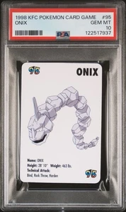 Onix #95 Pokemon Card Game Mini KFC 1998 Nintendo WOTC PSA 10 - Picture 1 of 3