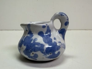 Miniature Bybee Pottery Blue Spongeware Pitcher - Picture 1 of 5