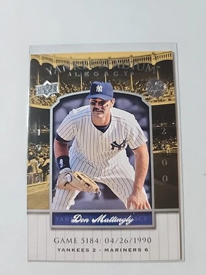 Don Mattingly ~ 2008 Upper Deck Yankee Stadium Legacy Collection #5184 Foto 1 de 2