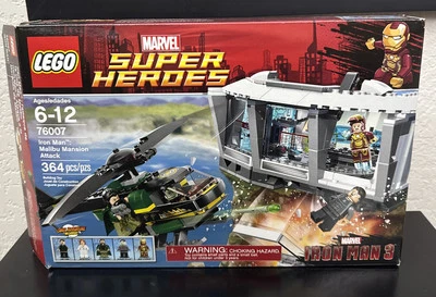 LEGO Marvel Super Heroes 76007 Iron Man MALIBU MANSION ATTACK 100% W/ Box/Manual - Image 1 of 4