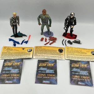 Lot Of 3 Loose Star Trek Deep Space 9 Figures 1993 Playmates w/ Accessories Read - Picture 1 of 16