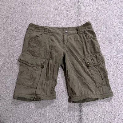 Pantalones Cortos PrAna Para Mujer 8 Verdes Carga Senderismo Aire Libre Bolsillos Mezcla de Nailon Foto 1 de 4