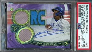 2019 Topps Triple Threads #VG Vladimir Guerrero Jr. Rookie Patch Auto /75 PSA 10 - Bild 1 von 2