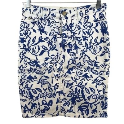 Falda lápiz floral vaquera Current Elliott DVF talla 27 hasta la rodilla Foto 1 de 4