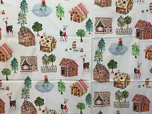 Gingerbread Dream Fabric Winter Holiday Sweet Skating Girl Miller 1 YD - Picture 1 of 4
