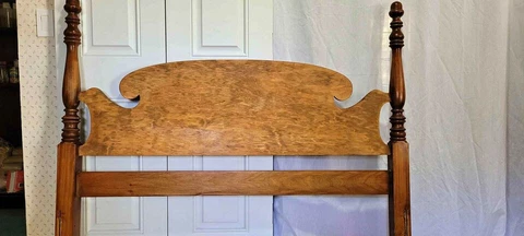 Antique Wavy Birdseye Maple Full Size Headboard Footboard Double Bed Poster Cover