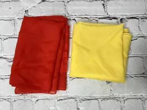Vintage 1960’s Fashion Neck or Head Scarves in Red and Yellow - Picture 1 of 9
