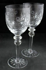 Rogaska Crystal Jasmine Pair of 2 Water Goblet Glasses - Picture 1 of 5