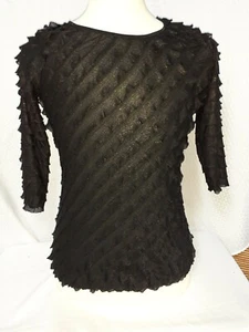 Notations Damen Bluse, schwarz Glitzer, U-Boot Ausschnitt - Größe - PS - Bild 1 von 7