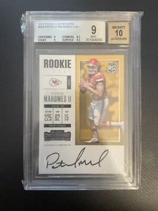 2017 Panini Contenders Patrick Mahomes Rookie Ticket Auto #303 BGS 9/10 Auto Rc - Picture 1 of 2