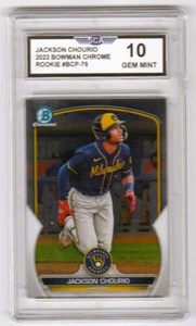 2023 BOWMAN CHROME JACKSON CHOURIO ROOKIE BASEBALL CARD CLEVELAND GUARDIANS SS - Picture 1 of 1