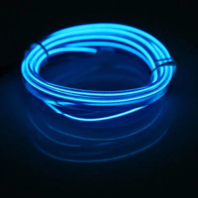 Blue Neon LED Car Interior Lighting Strip Auto EL Wire Rope Flexible Tube - Image 1 of 4