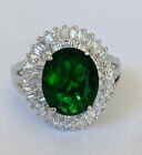 Cote d’argent FZN Sterling Silver Green Emerald  White CZ Ring Size 9