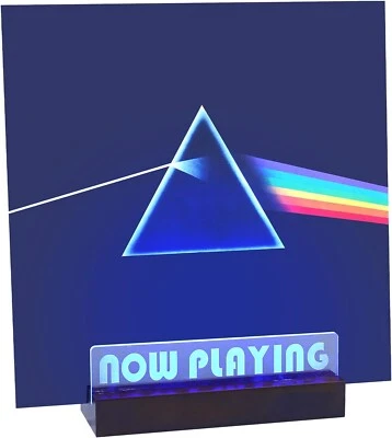 Now Playing Vinyl Record Stand - Lighting Vinyl Record Storage Holder, Wooden Lp - Image 1 of 4