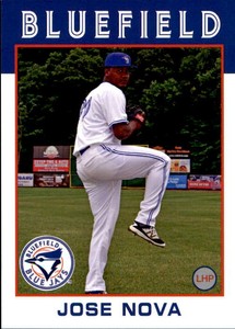 2016 Bluefield Blue Jays Grandstand #21 Jose Nova Dominican Republic DR Card